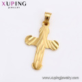 33400 xuping jóias novo design simples 24 K banhado a ouro cristianismo pingente de cruz